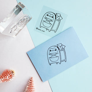 penguin mailbox mail letters stamp