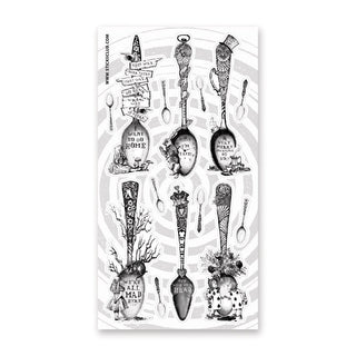 alice in wonderland teaspoon tea party sticker sheet