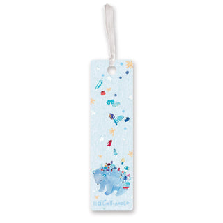 blue bear mushroom crystal bookmark
