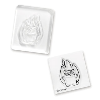 animals red panda stamp fire