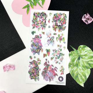 girl earth leaf nature plants green leaves sticker sheet