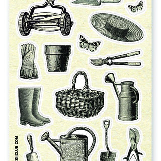 gardening shovel garden sticker sheet