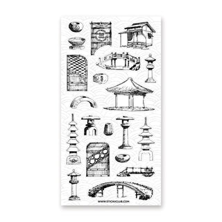 architecture bridge japan asia sticker sheet