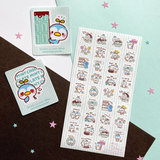 blue penguin chocolate mint decals