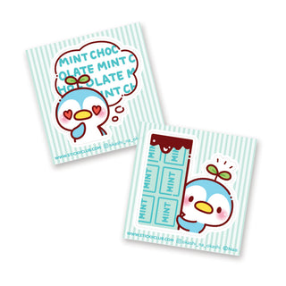 blue penguin chocolate mint decals