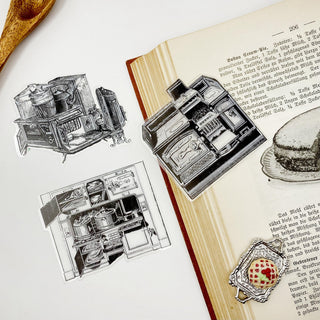 cooking vintage victorian black and white stove pot oven sticker decal