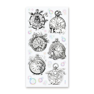 alice in wonderland pocket watch time sticker sheet