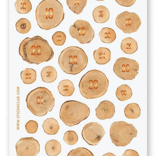 tree stump ring sticker sheet